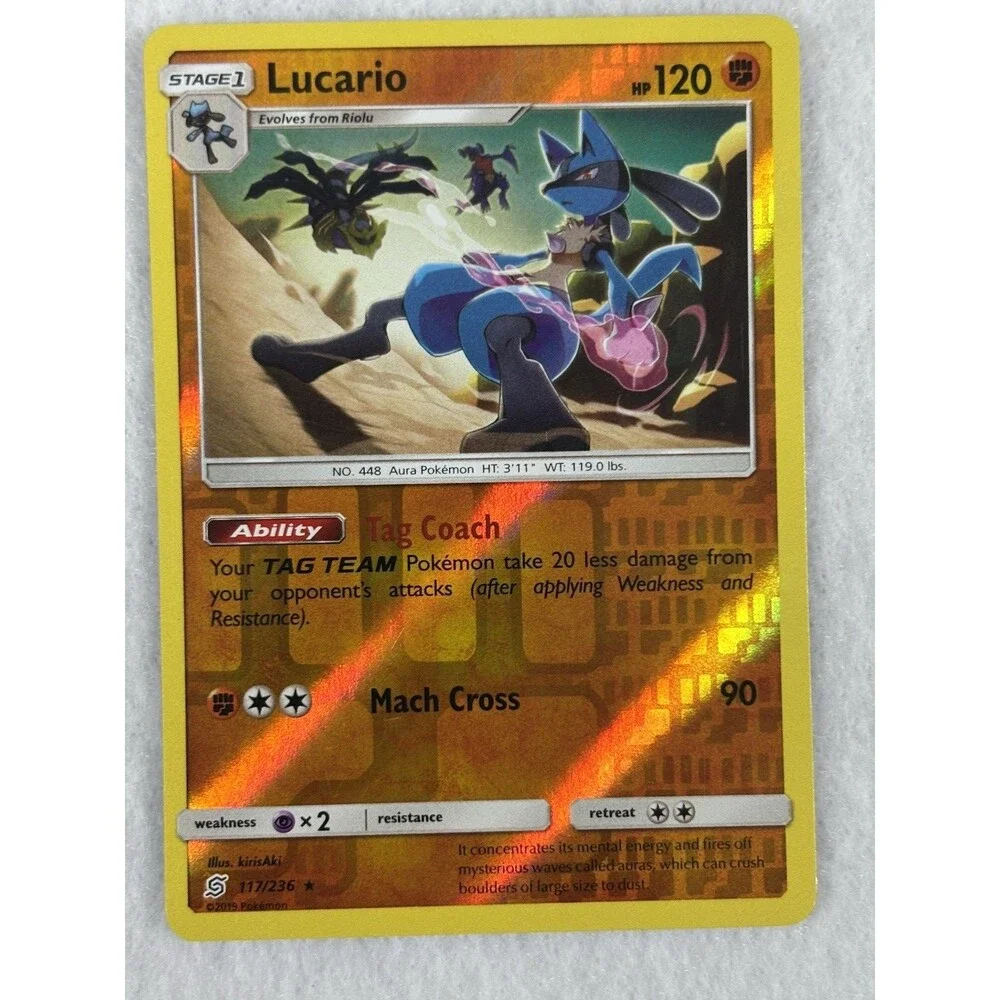 Lot of 7 Pokémon Reverse Holo Cards Incineroar Lucario Vikavolt Tag Switch & Mor